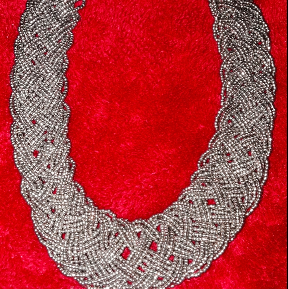 CLASSY SILVER MULTI BRAIDED NECKLACE